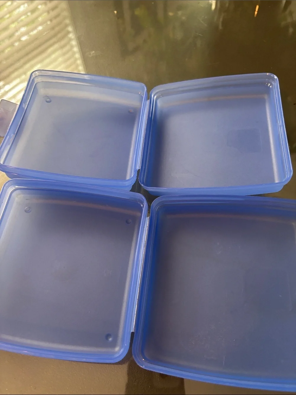 Tupperware Blue Plastic Sandwich Food Container-set of 2